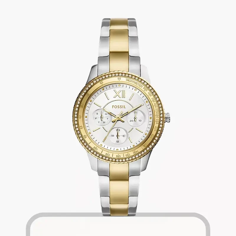 Fossil Stella Sport Multifunction Silver DIal Ladies Watch- ES5107